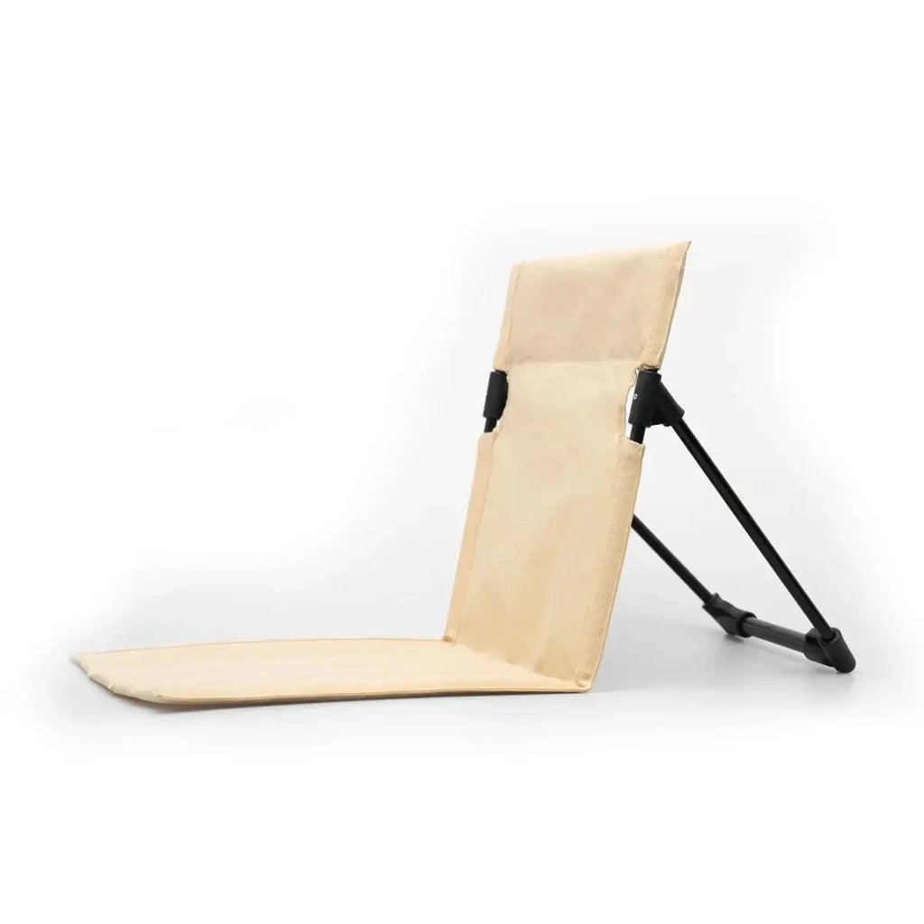 Camping Chair Foldable Outdoor Chair with Backrest Portable for Garden, Picnic, Beach Beige 51x24cm