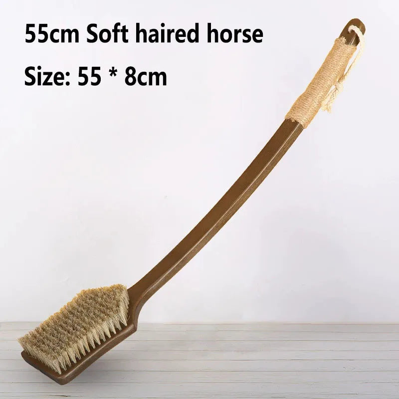 55cm Soft Back Scrubber Shower Body Brush Curved Long Handle Wet Dry Exfoliating Bath Tool Men Women 55 × 8cm