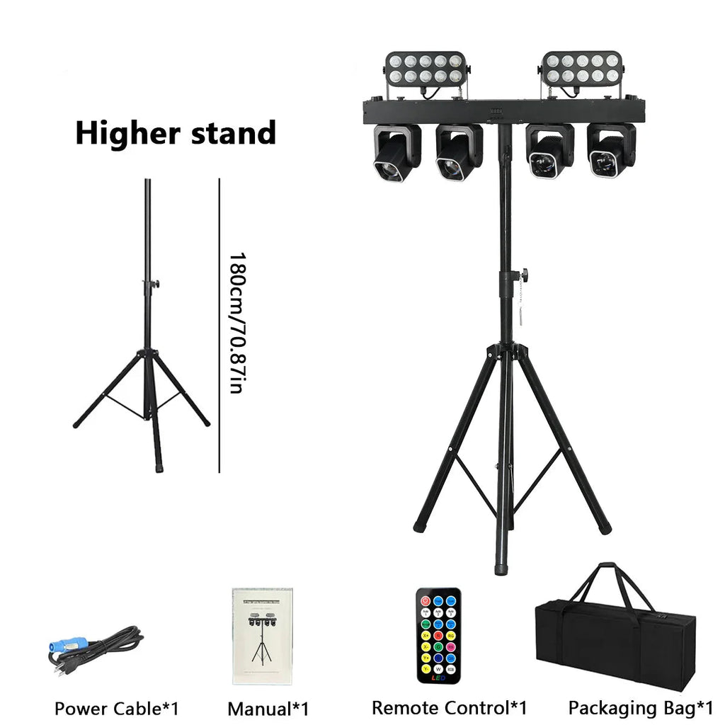 400W LED Stage Light RGBW DMX512 DJ Club Event Lighting Sound Activated Dimming Party Lamp 100-240V AU Plug 195x75.5cm