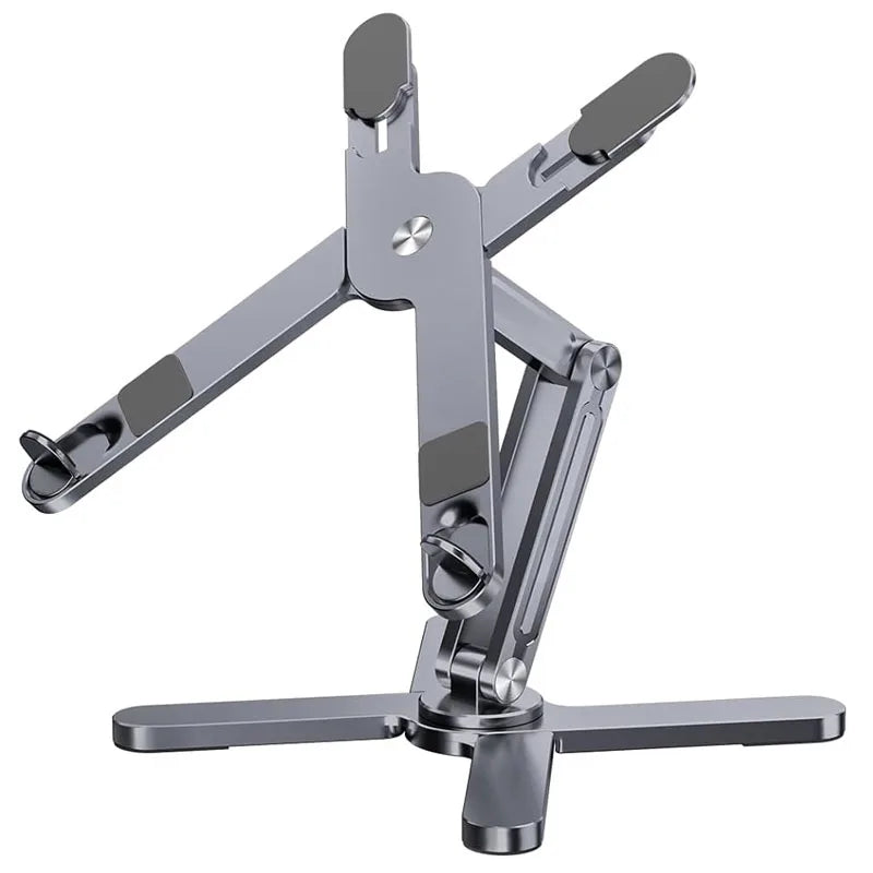 Foldable Laptop Stand 360° Rotation Adjustable Aluminum Alloy X Type Bracket Portable Holder for 25.4-43cm Laptops Gray