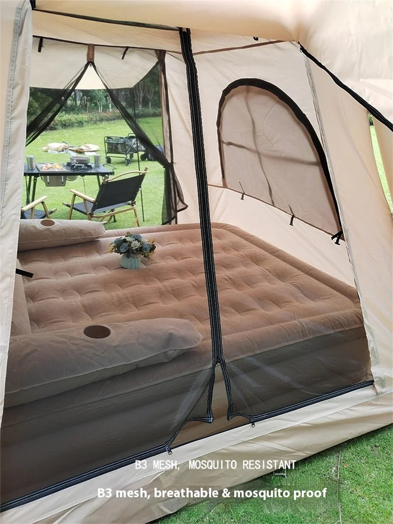 Large Inflatable Camping Air Tent 4-5 Person Family Dome Shelter One Touch Setup Outdoor Hiking Tent Only