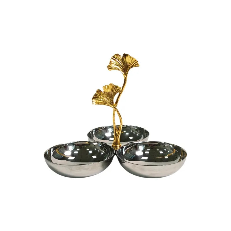 Stainless Steel Snack Serving Tray Fruit Candy and Dried Fruit Plate Silver 20cm 16.5 × 20cm