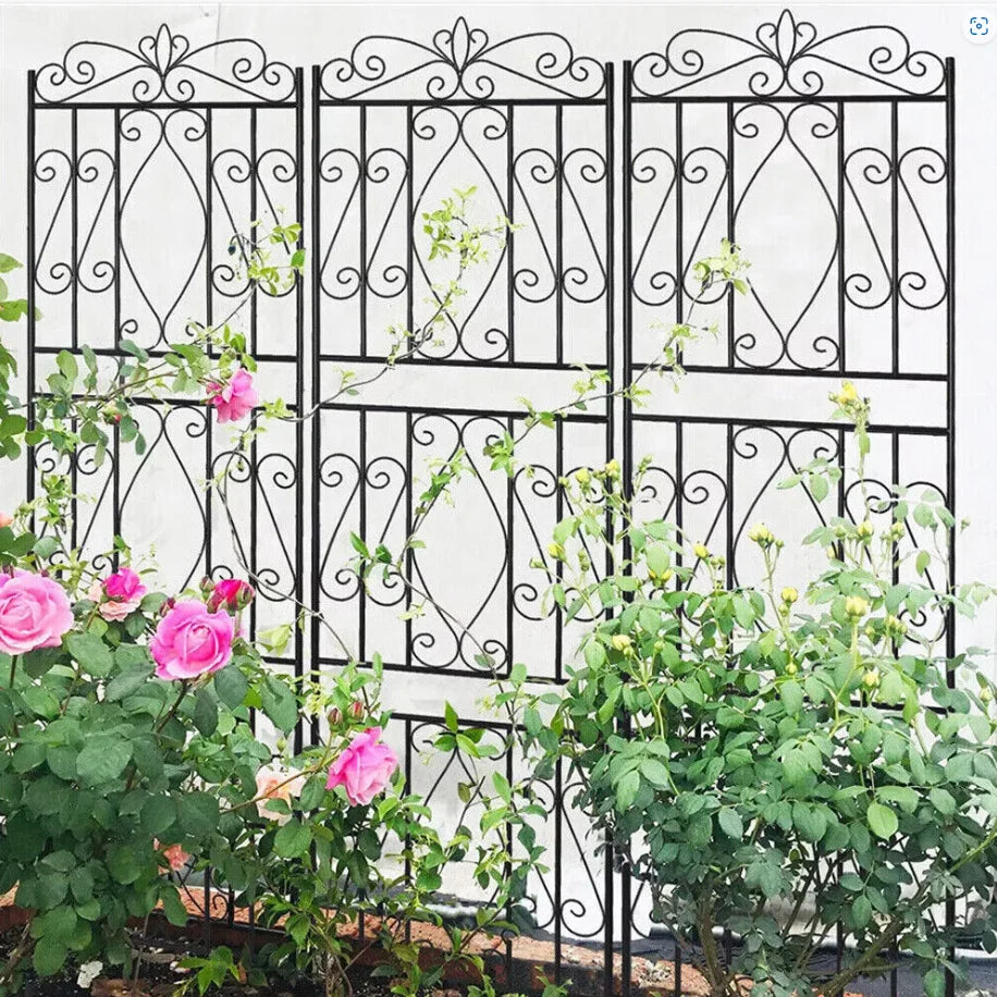 Garden Trellis Set of 2 Outdoor Privacy Trellis Climbing Plant and Vine Support For Vines, Vegetables and Flowers Black 50x159cm