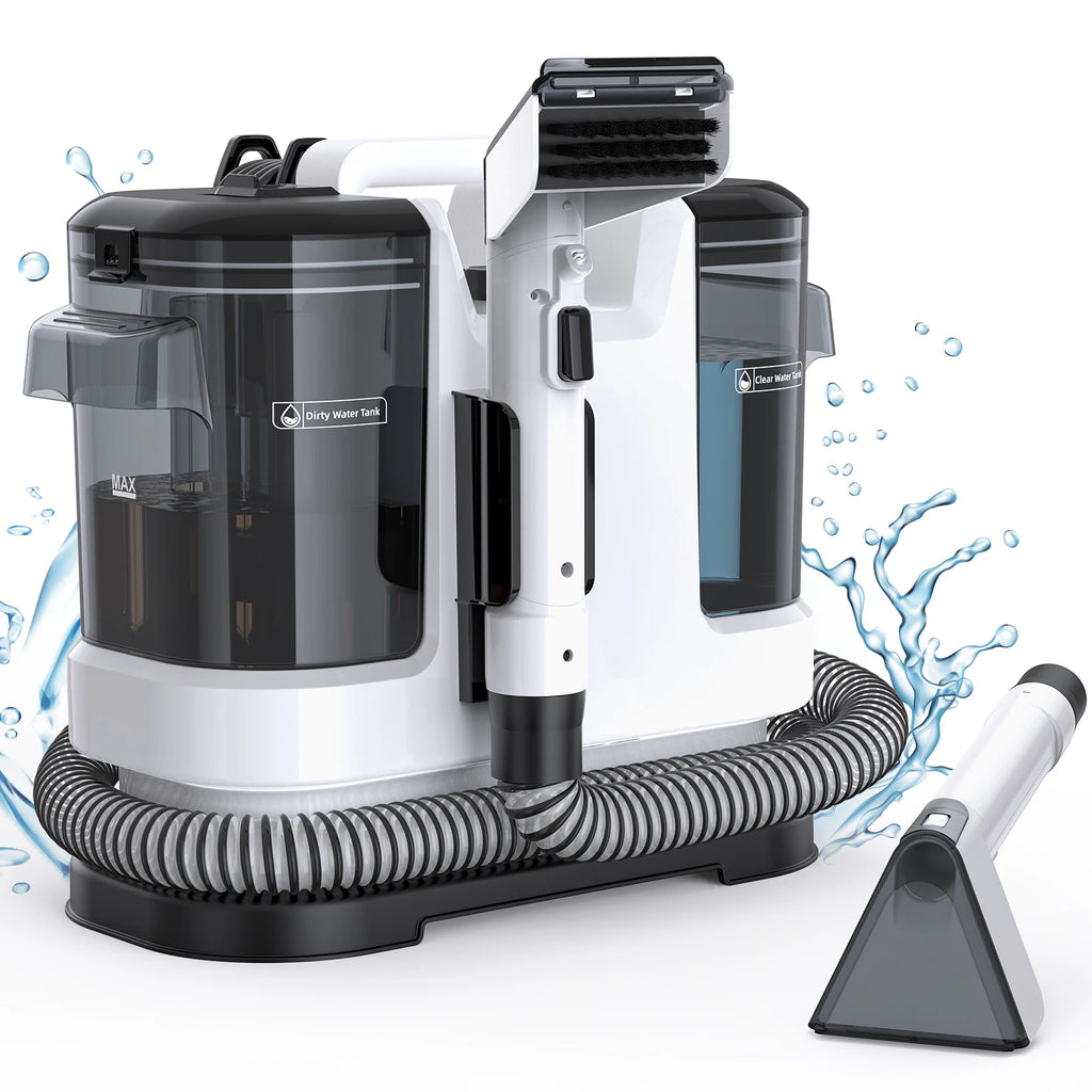 V6 13.5kPa Carpet Cleaner 1.75L Dual Tank Deep Cleaning Machine 5m Cord 1.7m Hose Sofa Mattress Car Seat Black AU