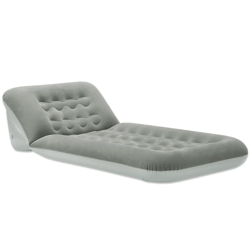 Foldable Inflatable Interior Air Mattress Adjustable Sofa Bed in Grey