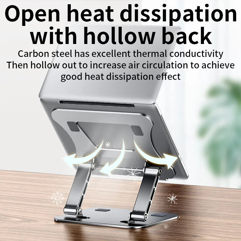 Adjustable Aluminum Alloy Laptop Tablet Stand Portable Folding Cooling Holder Support Desk Stand up to 43cm Laptop Grey N16