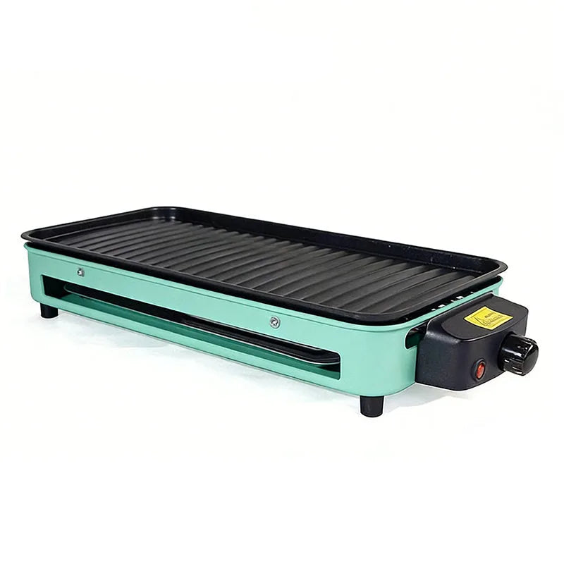 Electric Grill Non-Stick Multi-Function BBQ Grill for Meat, Seafood and Vegetables Green 44 × 22cm