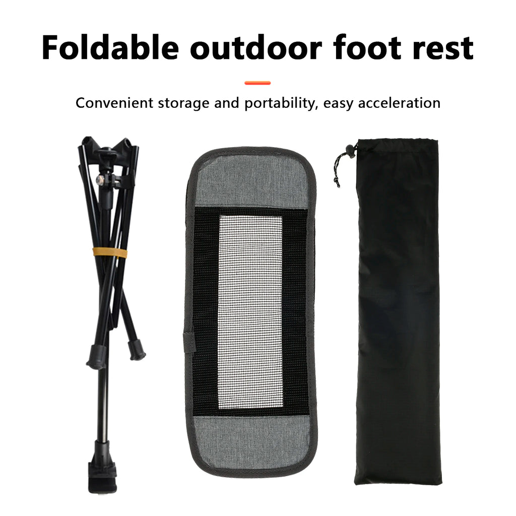 Camping Chair Footrest Portable Foldable Adjustable Foot Rest for Reclining Chair Moon Chair Outdoor Travel Use Grey 44-70cm