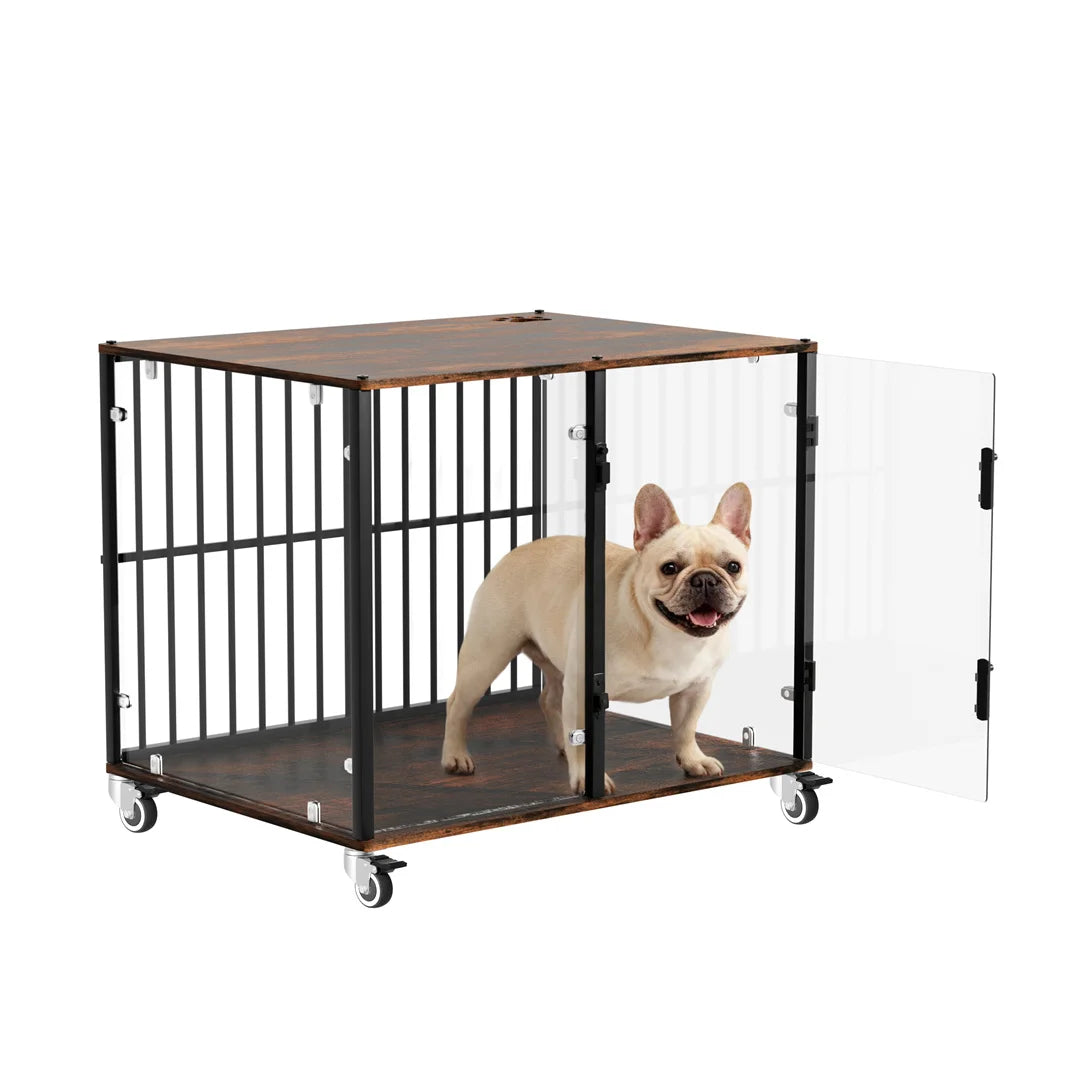 Dog Kennel Welded Metal Playpen Large Animal Cage for Outdoor And Indoor Use Pet 77x60x65cm