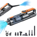 Wireless Car Vacuum Cleaner One Button Dust Dump High Power Portable Mini Handheld Vacuum Cleaner Strong Suction Silver Orange