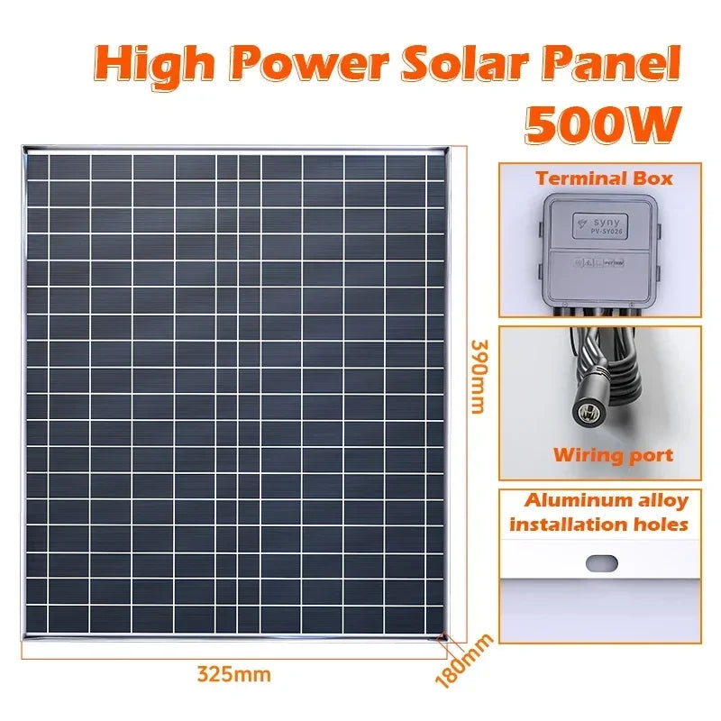 Solar Panel Kit 1000W 12V Portable Power System for Camping RV Boat and Outdoor Use 39x32.5x1.8cm