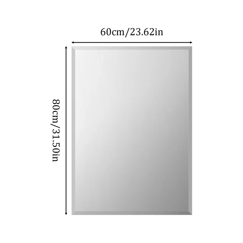 Bathroom Mirror Rectangular Shatterproof Wall Hanging Vanity Mirror 60x80cm