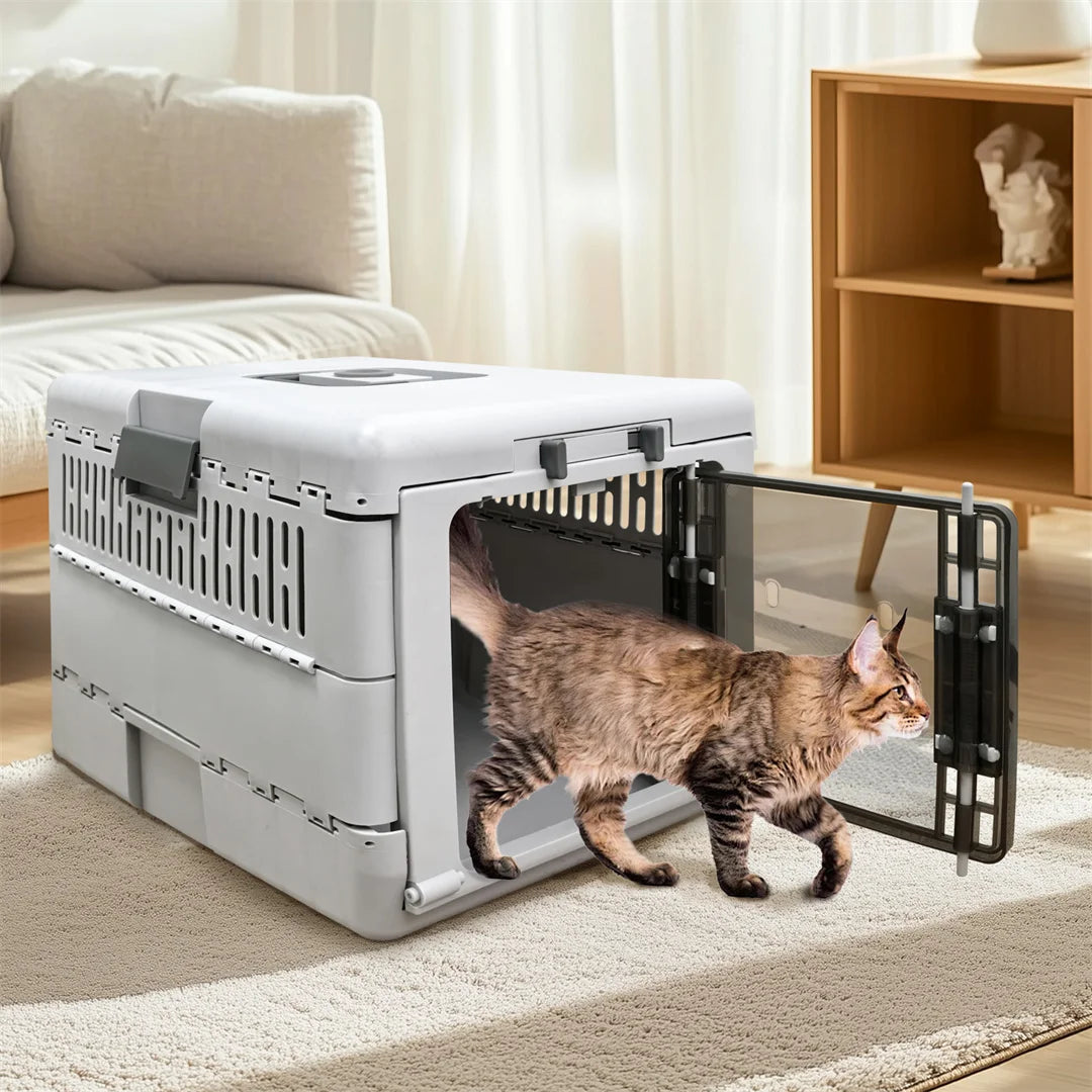 Foldable Large Cat Litter Box with Lid Drawered Litter Enclosure Box 48x32x31.5cm