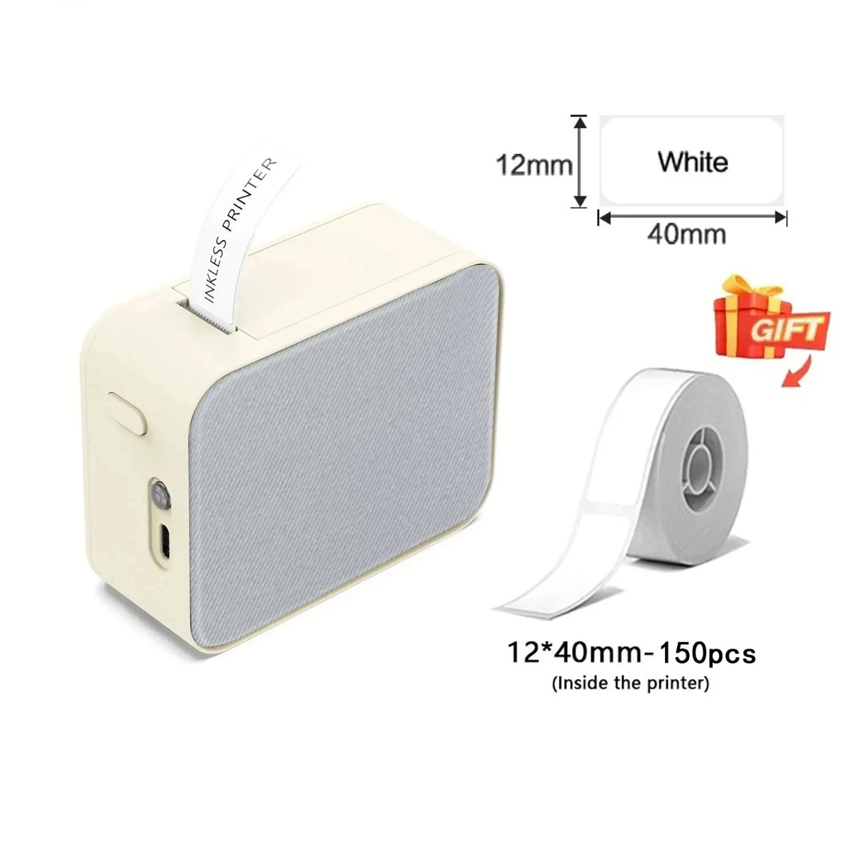 P15 Mini Portable Thermal Printer Wireless Bluetooth-Compatible Label Maker Sticker Machine for Home Office Tags Grey Flannel