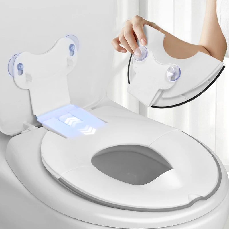 Foldable Toddler Toilet Seat Portable Potty Training Seat with Urine Barrier Universal Family Toilet Seat Suction Cups Simple