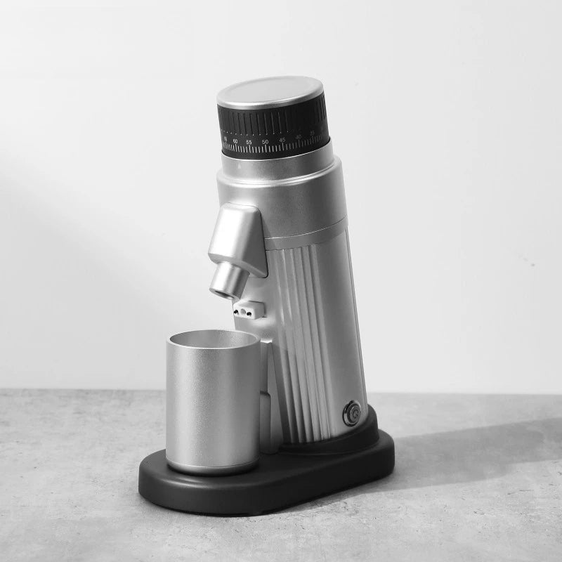 RS22 Electric Coffee Grinder Hand Brew Espresso Grinder Single Dose Coffee Bean Mill Shuangpin Silver