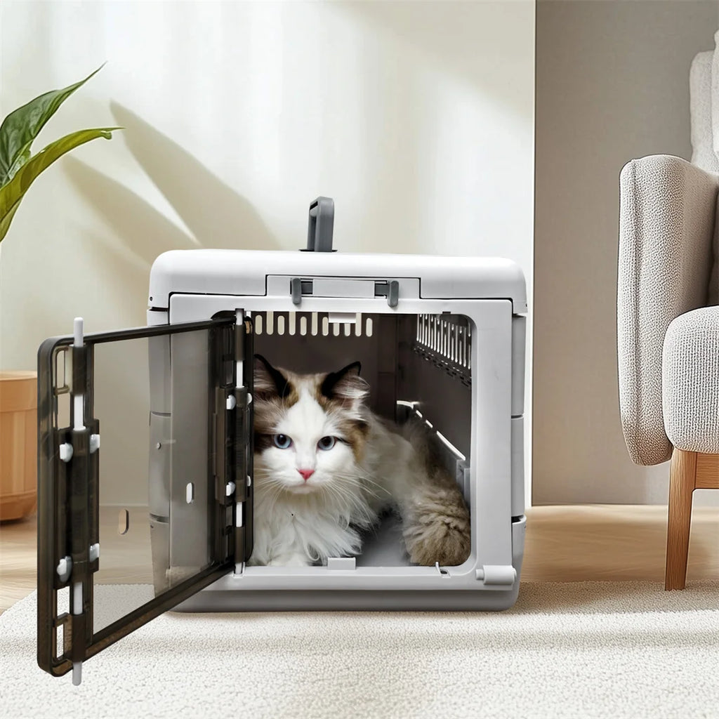 Foldable Large Cat Litter Box with Lid Drawered Litter Enclosure Box 48x32x31.5cm