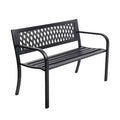 Garden Bench Outdoor Patio Bench Yard Bench 119cm Lounge and Dining Bench for Patio, Porch & Backyard Black 119x52x75.5