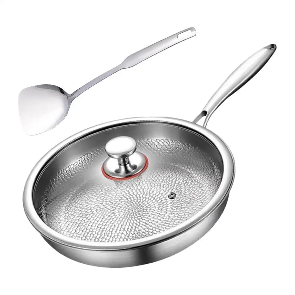 Titanium Frying Pan 28cm Non Stick Uncoated Steak and Pancake Skillet for Gas Stove Cooking