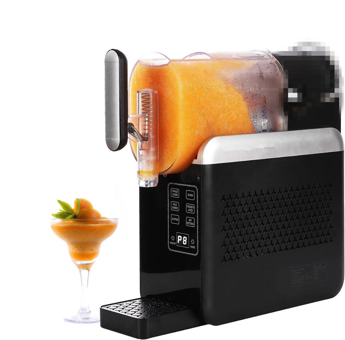 Household Snow Ice Maker Smoothie Machine Touch Screen Cold Drink Blender DIY Ice Cream Maker Juice Stirring Machine Black 24×37×44cm