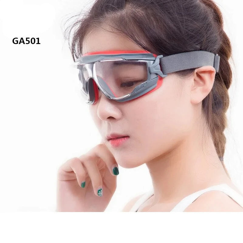 GA501 Protective Goggles Anti Fog Safety Glasses Anti Shock Riding Sport Labor Protection Airsoft Eyewear Clear 1PC