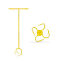 Garden Soil Aerator Lawn Hole Puncher Soil Loosening Tool Grass Aeration Spike Tool Yellow 97 × 30cm