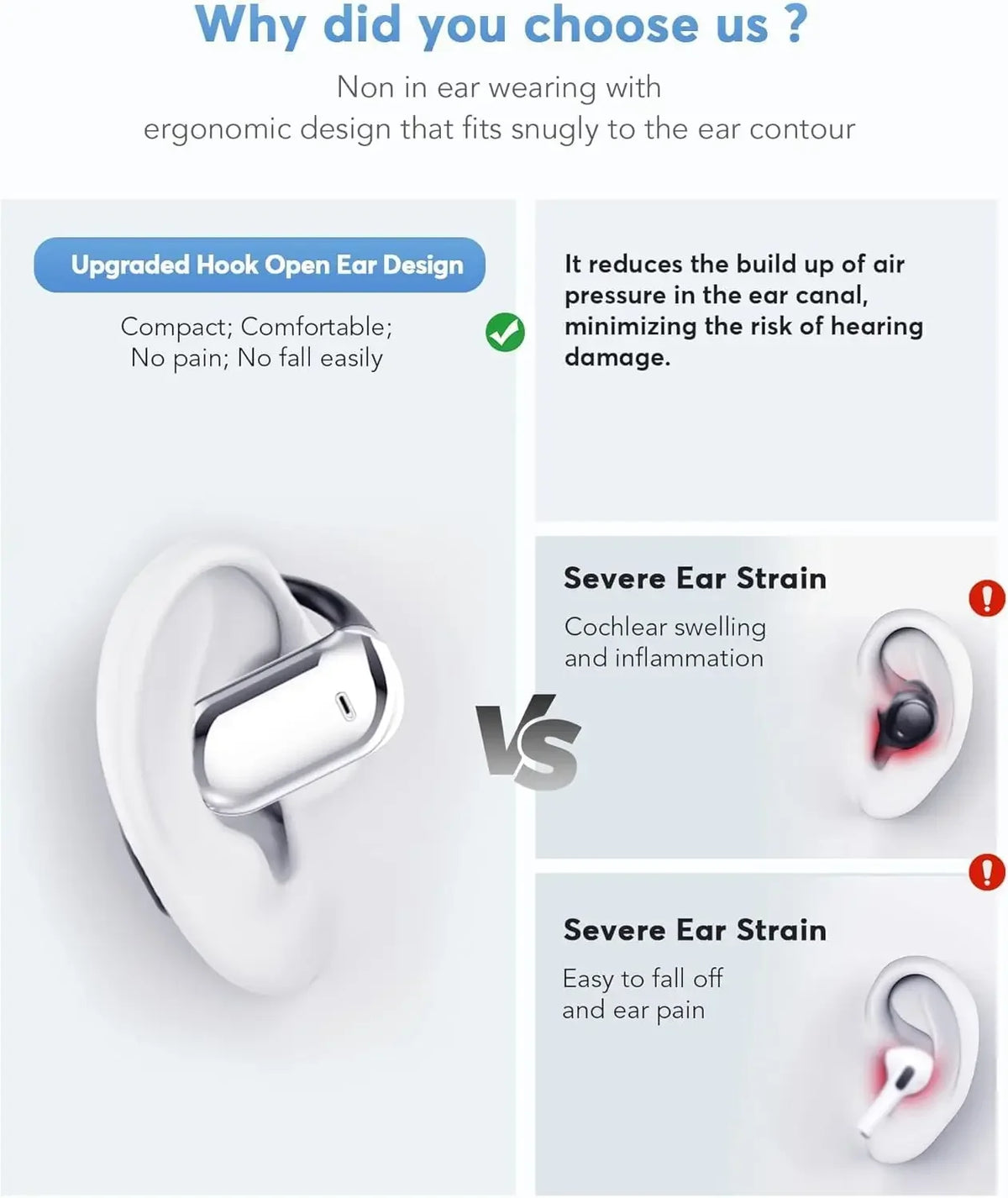 AI Real Time Translator Earbuds 144 Languages & Accents Wireless OWS Headphones 3 in 1 Language Translation Business Black