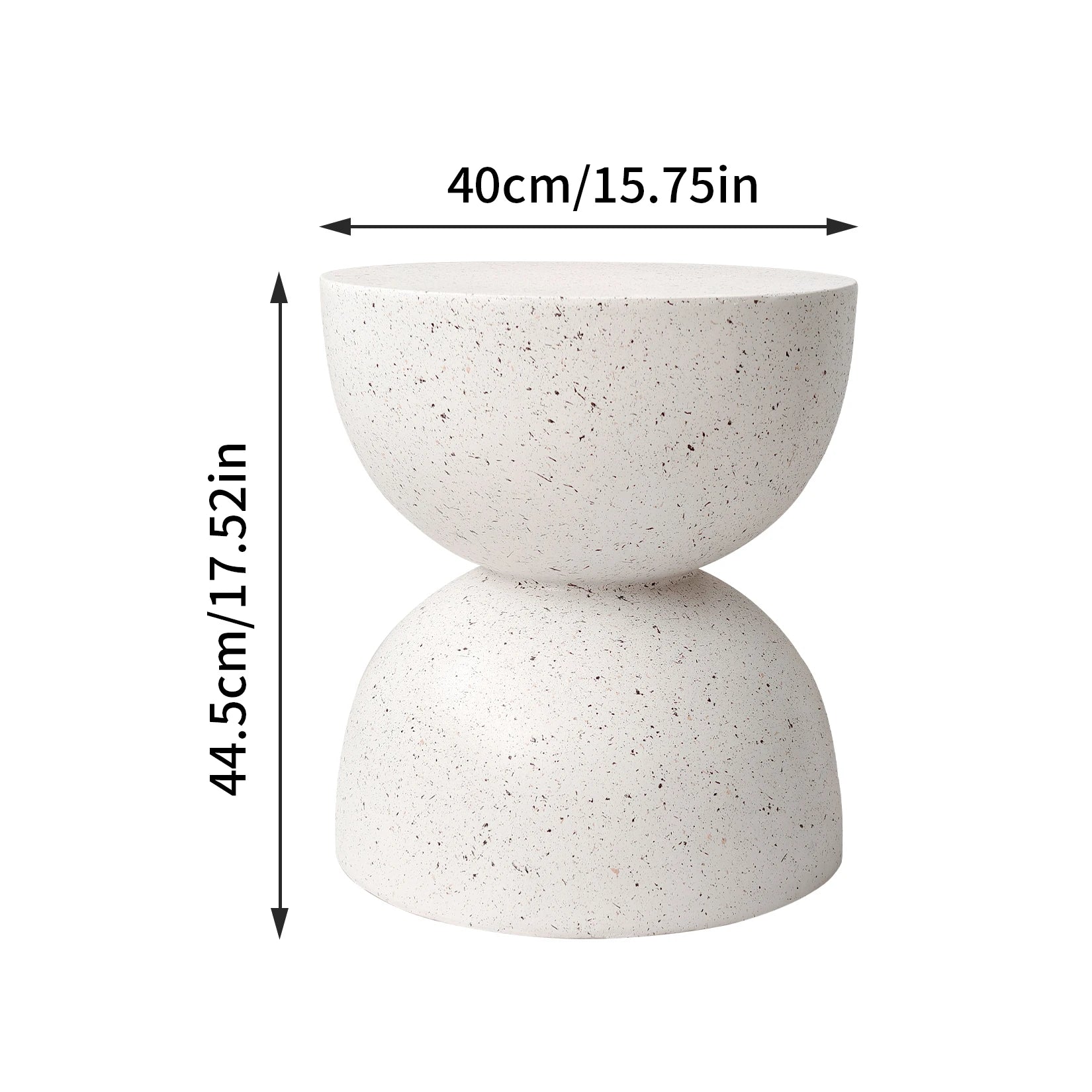 Concrete Side Table 40x44.5cm Lightweight Indoor Outdoor Accent Stool White End Table
