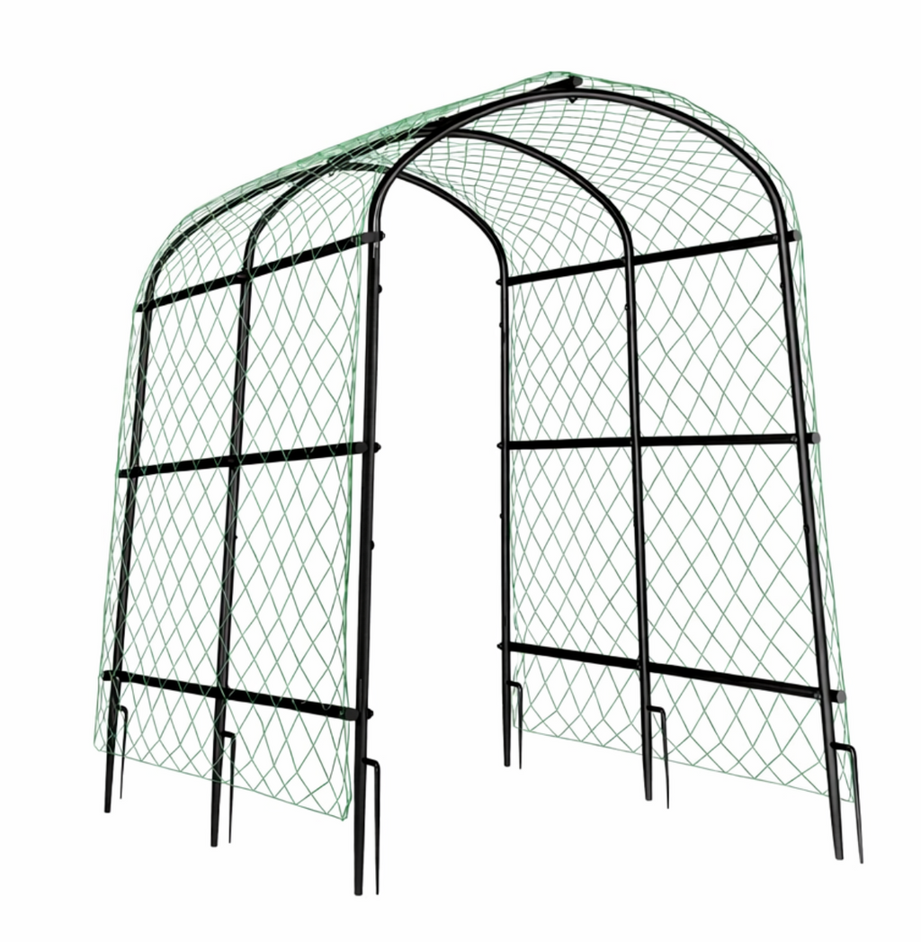 U-Frame Garden Trellis Climbing Plant Trellis Vine Support Freestanding Black & Green 105 × 162 × 160 cm