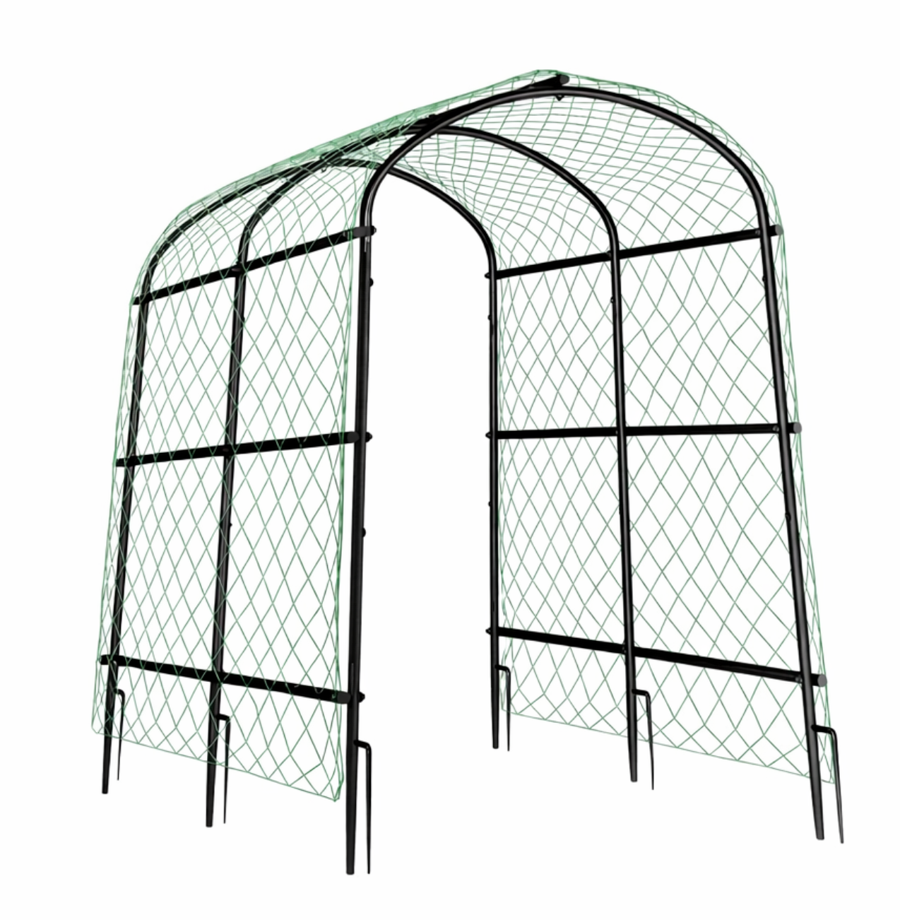 U-Frame Garden Trellis Climbing Plant Trellis Vine Support Freestanding Black & Green 105 × 162 × 160 cm