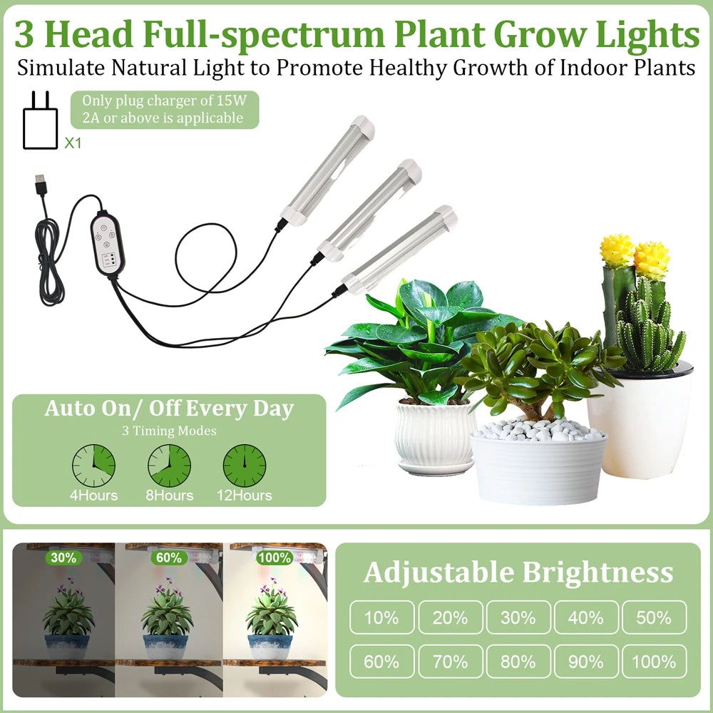 Plant Stand with LED Grow Lights 5 Tier Flower Display Rack Tall Indoor Plant Shelf Brown 80x26x150cm