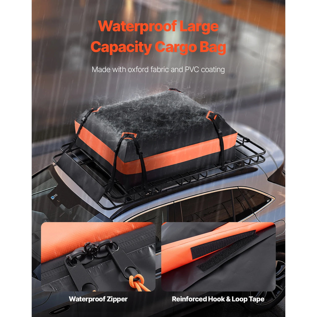 Universal Roof Rack Basket Cargo Carrier Anti Rust Alloy Steel Rooftop Luggage Holder SUV Truck Storage Rack 130×91×10.5cm
