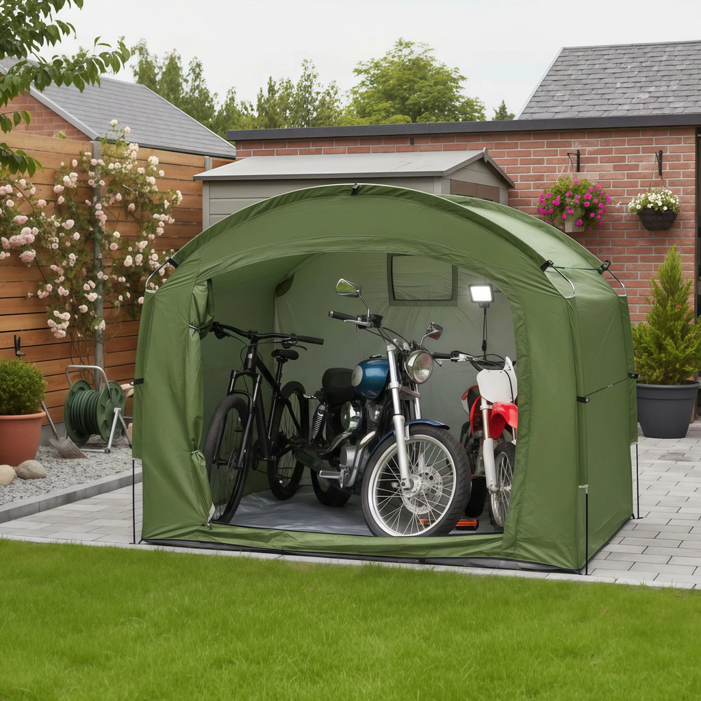 Outdoor Bike Shelter Tent 200x80x165 cm Portable Canopy with Thickened Oxford Cloth Green