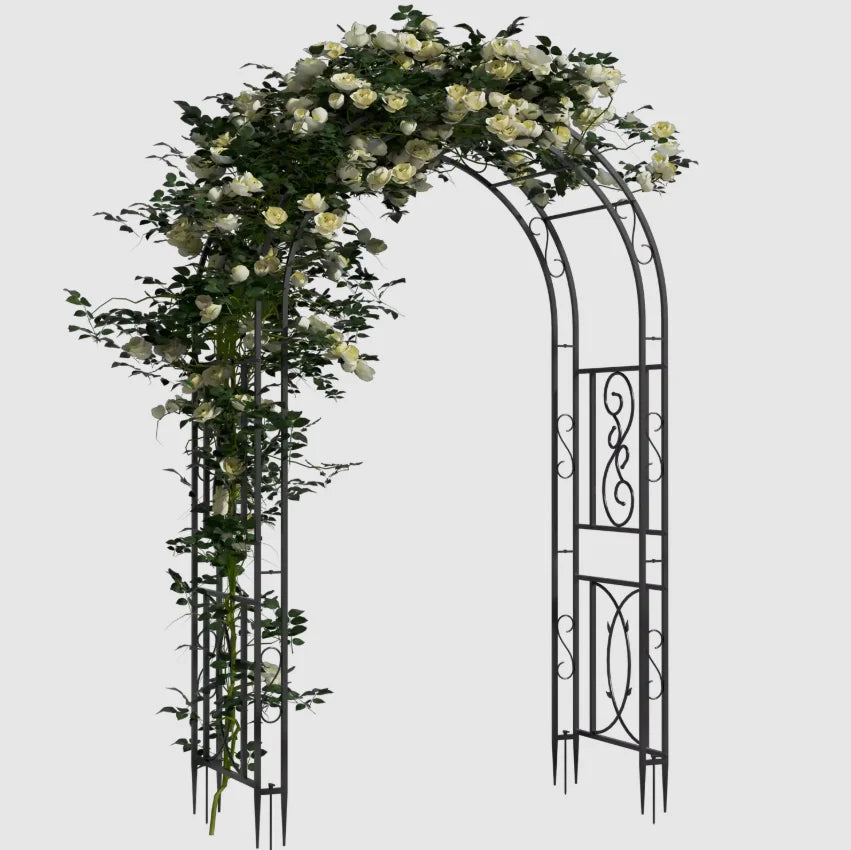 Garden Trellis Outdoor Privacy Trellis Climbing Plant and Vine Support Climbing Frame Black 134x59x215cm