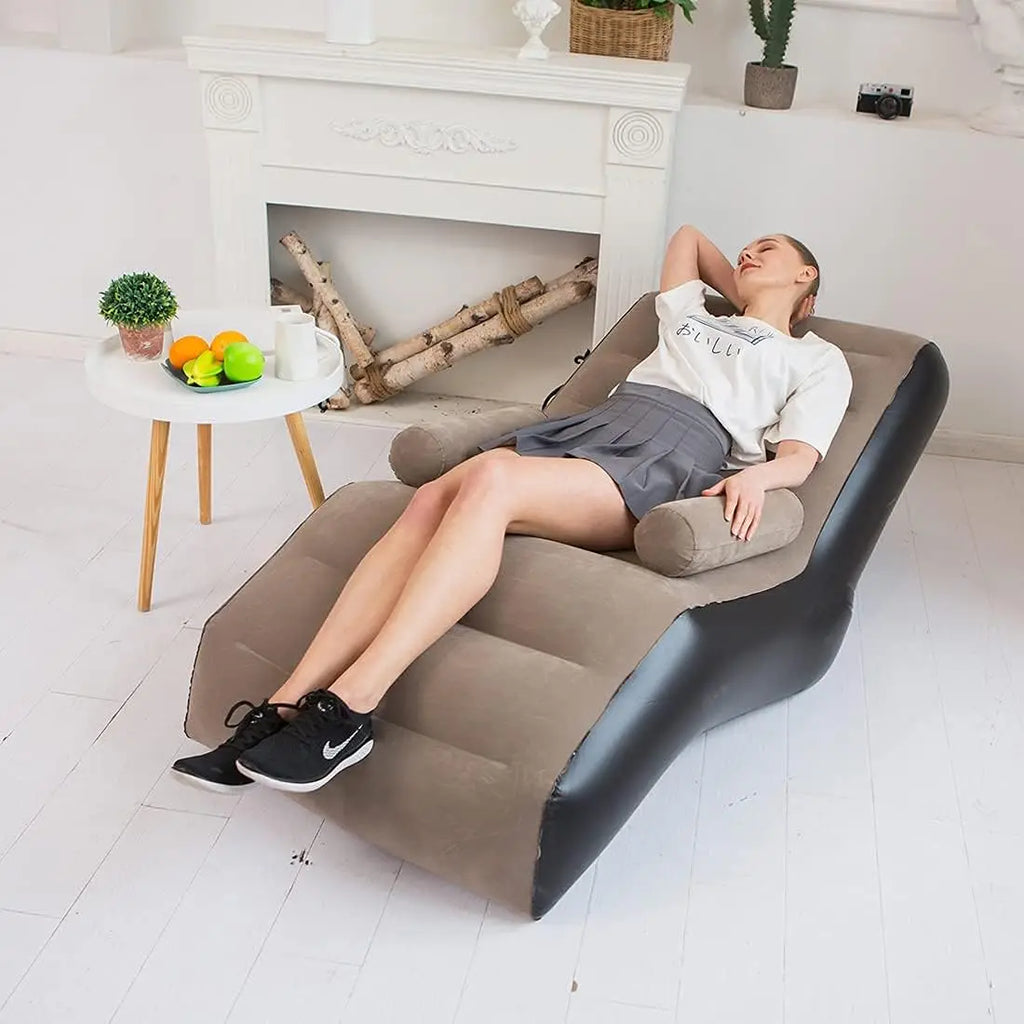 Inflatable Folding Lazy Sofa Lounge Chair Coffee 140 x 85 x 80 cm