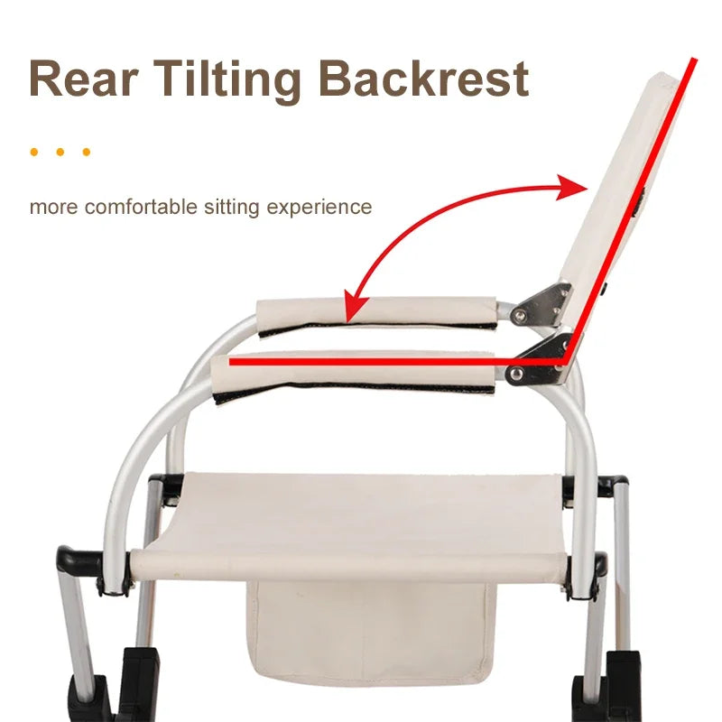 Foldable Outdoor Director's Chair Aluminium Alloy Camping Beach Fishing Hiking Picnic Chair Beige 55 × 50 × 82cm