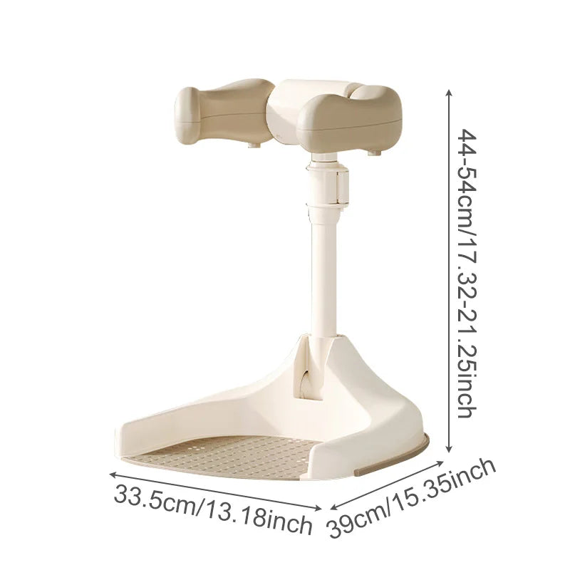 Adjustable Kids Shower Rack Non Slip Foldable Portable Baby Bath Support Stand Bathing Device 6-36 Months Khaki
