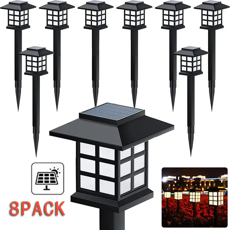 Solar Pathway Lights 8 Pack Waterproof LED Garden Lawn Lights for Walkway Driveway Patio Landscape White Light