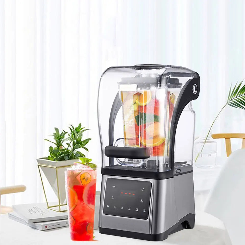 Electric Blender with Sound Cover Silent Smoothie Juicer Ice Crusher 220V Household Fruit Blender 56 × 24cm