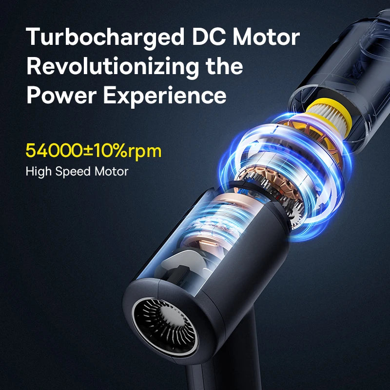 Cordless Car Vacuum Cleaner Air Dust Blower Gun Powerful Portable Vehicle Cleaning Appliance Wireless Auto Cleaner Black