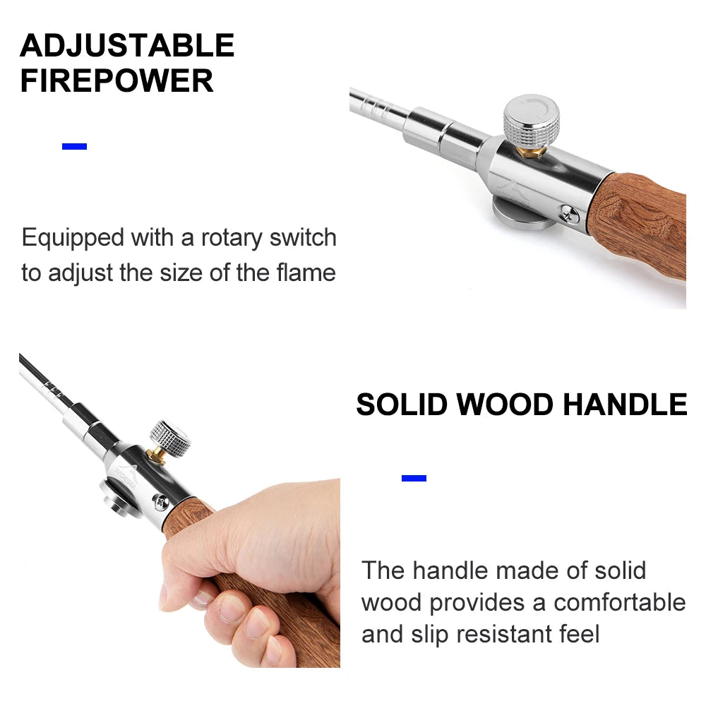 Long Handle Stainless Steel Outdoor Fire Starter Detachable Portable BBQ Camping Ignition Tool Easy Carry 57.5cm