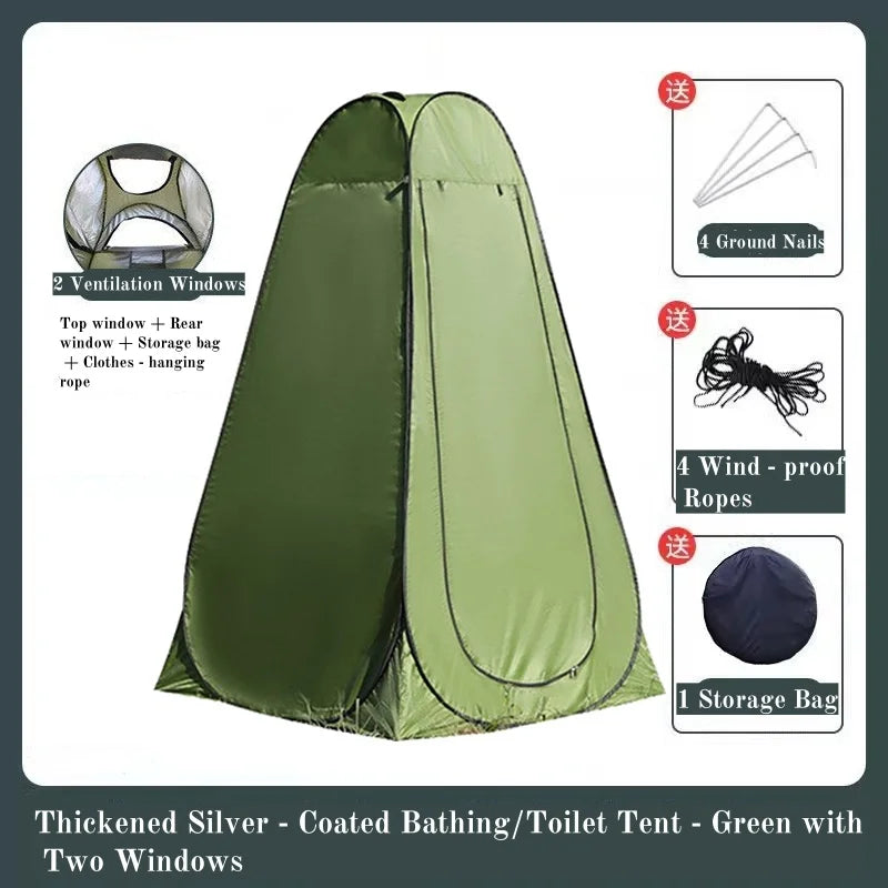 Camping Shower Tent Portable Privacy Shelter Outdoor Changing Toilet Tent Green 120x190cm