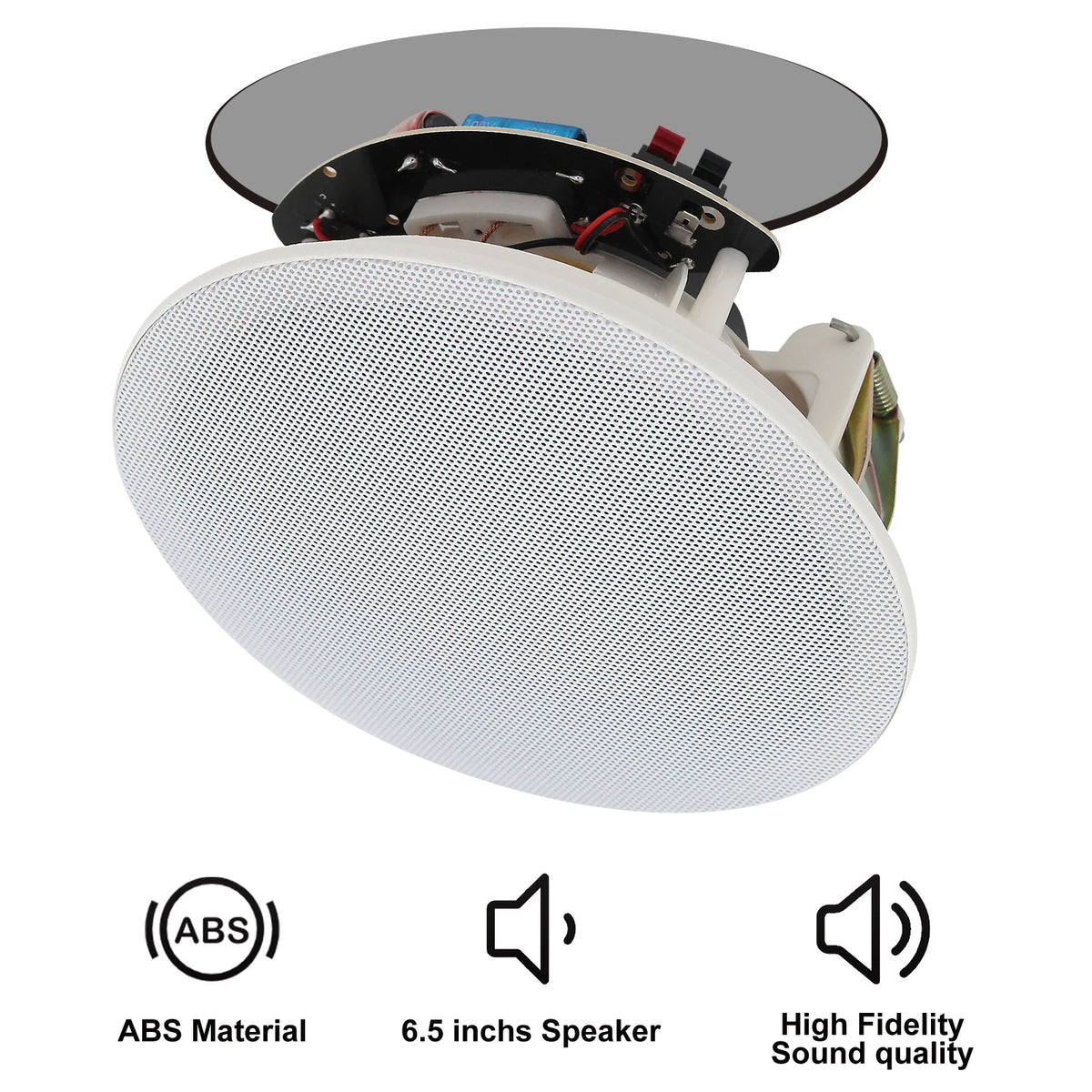 Ceiling Speakers 4 Pack 600W Wall Mount Recessed Audio System for Kitchen Bedroom Bathroom Patio 16.5cm