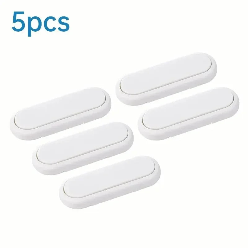 5pcs Baby Safety Cabinet Locks Invisible Drawer Door Protection Anti Pinch Hand Child Proof Wardrobe Lock White 9×3.5cm