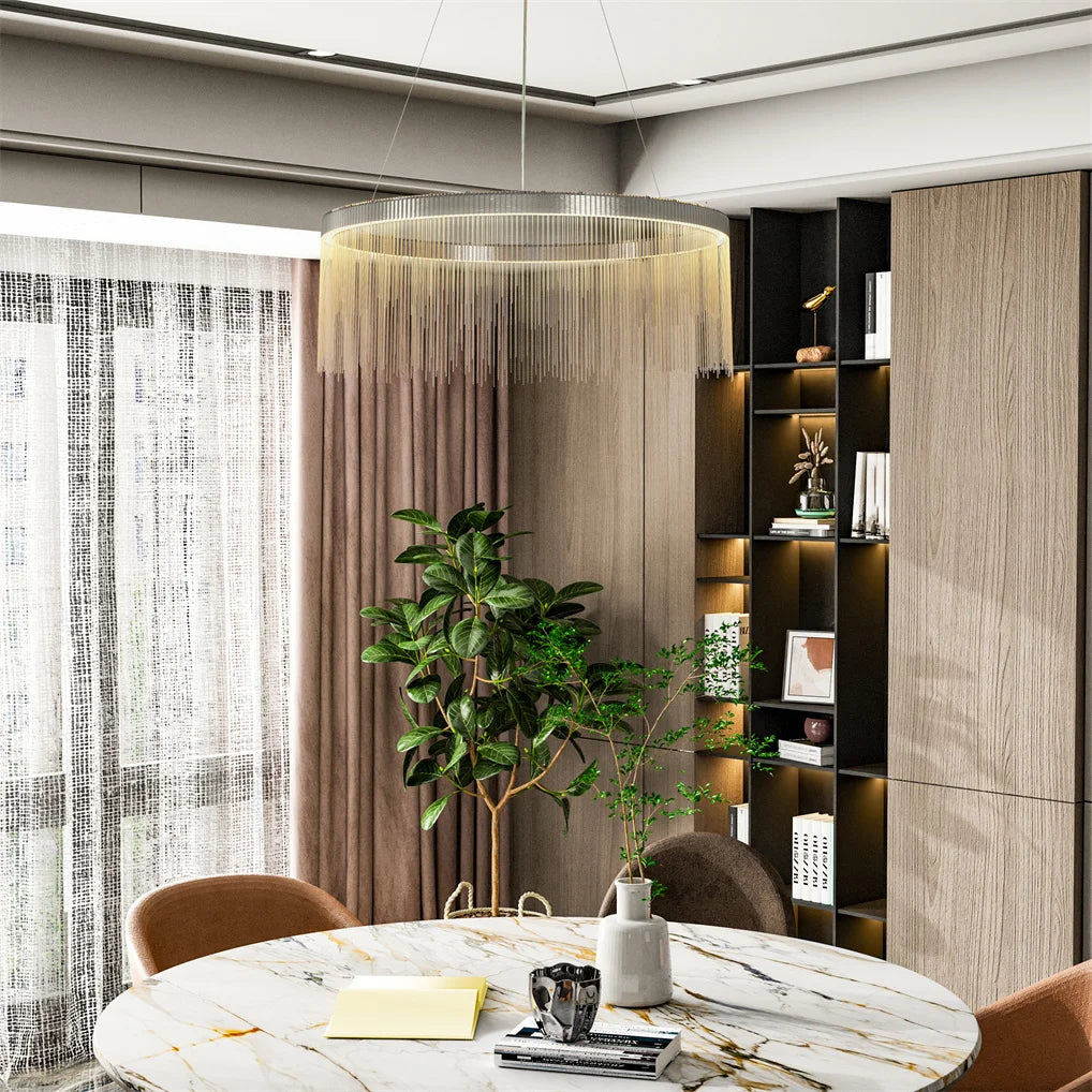 Chandelier Round Tassel Pendant Light 80x27cm