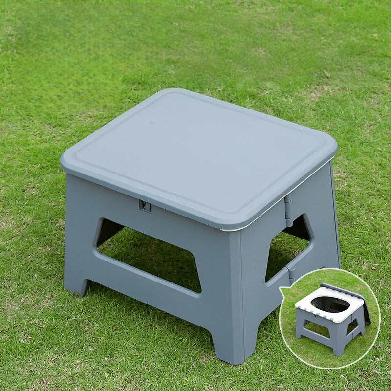 Portable Outdoor Camping Toilet Adult Mobile Toilet Equipment Hiking Travel Camp Supplies Accessory Grey 31.5 × 24.5 × 16.5cm