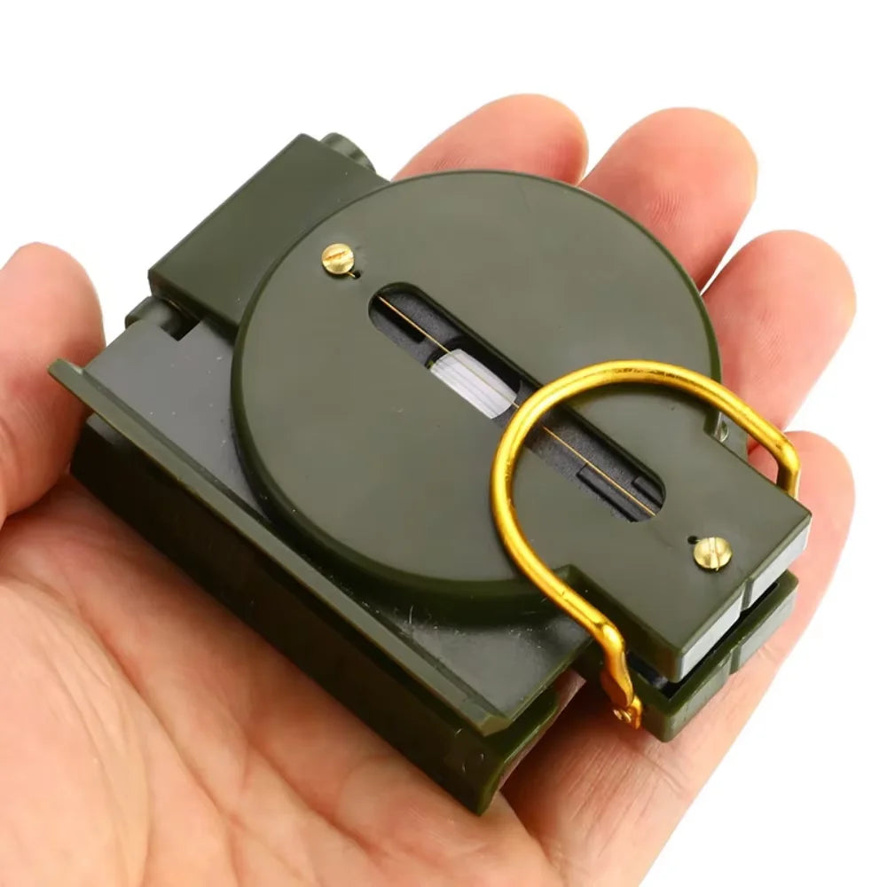 Waterproof High Precision Compass Outdoor Navigation Tool Hiking Mountaineering Military Style Metal Sight Compass 6.2×5.7×7.2cm