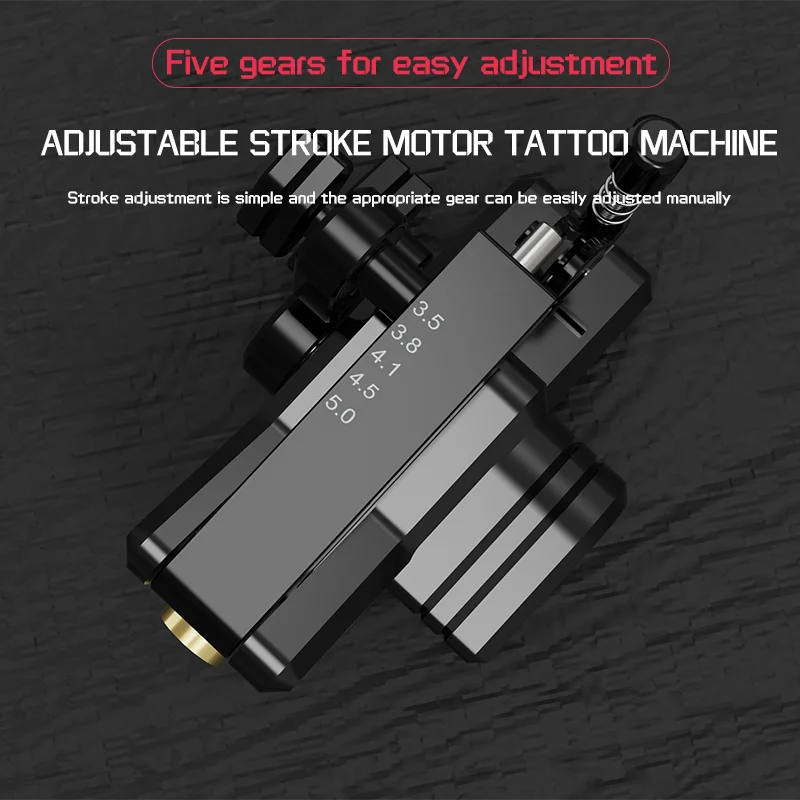 Rotary Tattoo Machine Adjustable 3.5–5mm Stroke with Powerful Motor for Lining and Shading Defender
