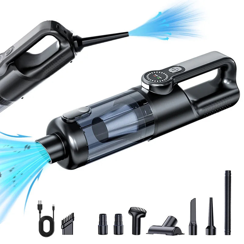 Wireless Car Vacuum Cleaner One Button Dust Dump High Power Portable Mini Handheld Vacuum Cleaner Strong Suction Silver Orange