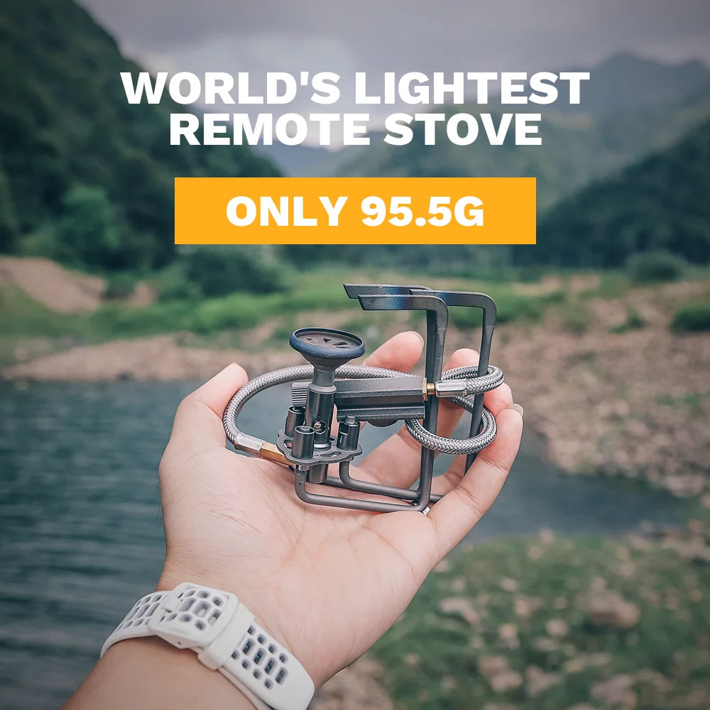 Petrel Titanium Split Camping Stove Ultralight Portable Burner with Windscreen Outdoor Hiking Cooking Ramen Set